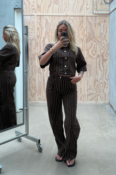 Majsa Shirt - Creme Brown Pinstripe - Baum und Pferdgarten