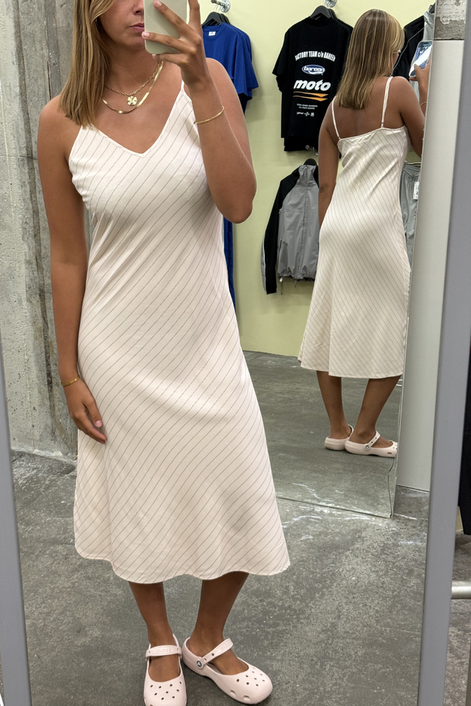 Mallorca Dress - Dusty Rose Stripe - H2O Fagerholt