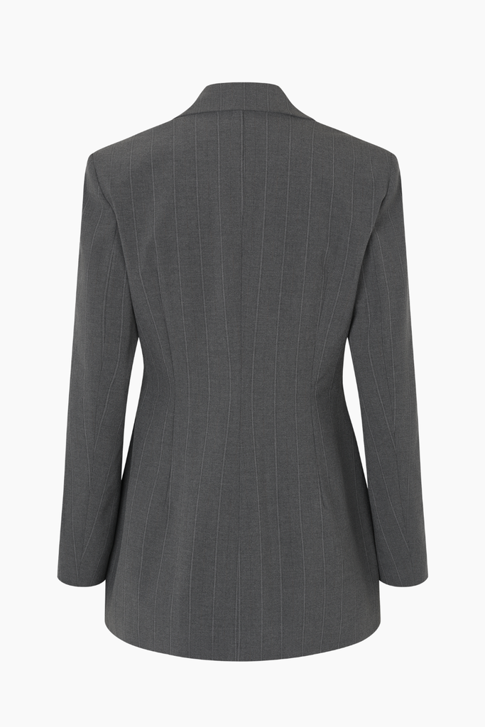 Mary Blazer - Dark Grey Mel. Stripe - Oval Square