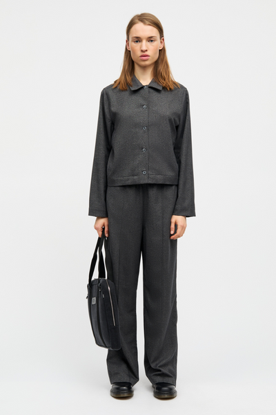 Melange Harly Pants - Dark Grey Melange - Mads Nørgaard