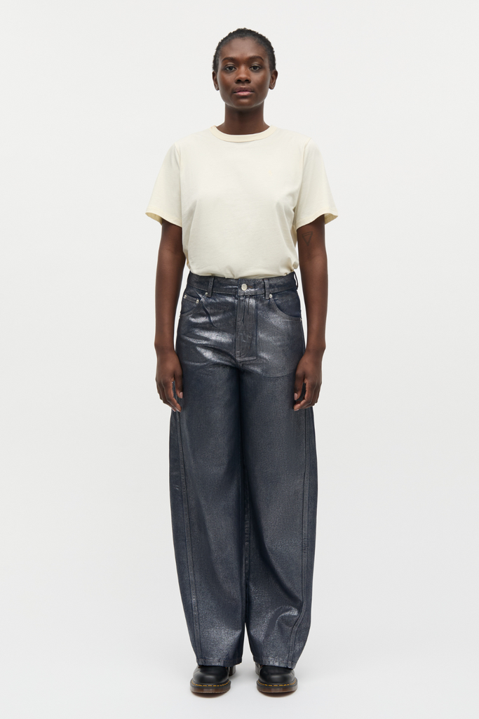 Metallic Denim Christel Jeans - Vintage Blue/Gun Metal - Mads Nørgaard
