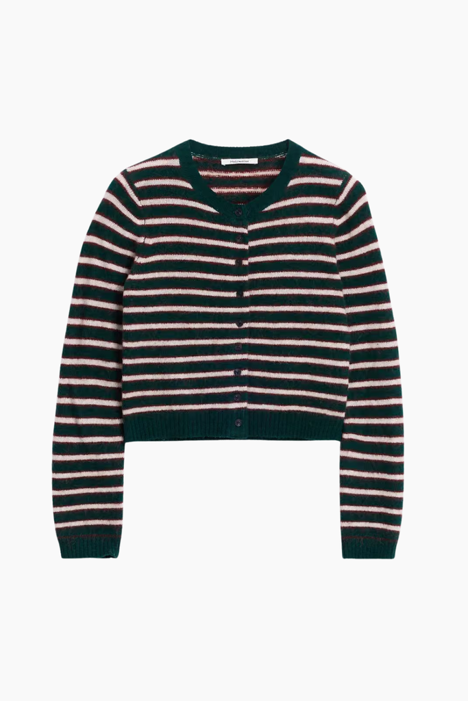 Mia Stripe Cardigan - Green Stripe - Holzweiler