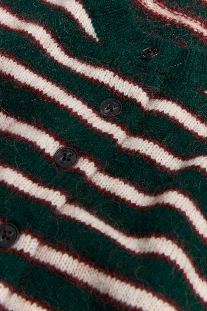 Mia Stripe Cardigan - Green Stripe - Holzweiler