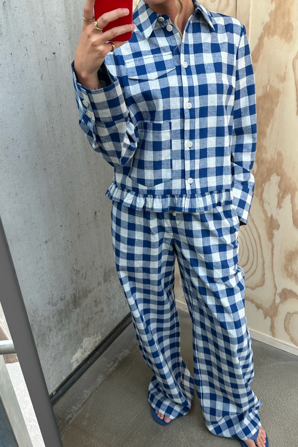 Miluna Shirt - Blue Sailor Check - Baum und Pferdgarten
