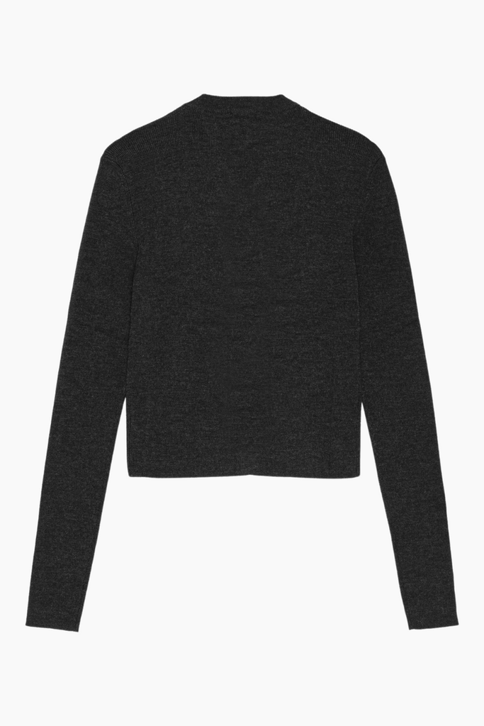 Mini Ribbed Merino Cardigan K2474 - Phantom - GANNI