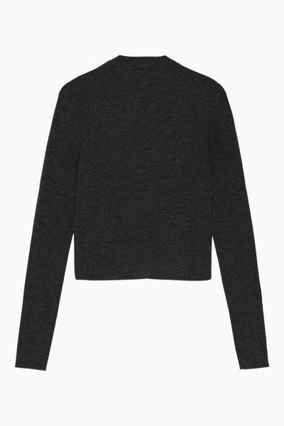 Mini Ribbed Merino Cardigan K2474 - Phantom - Ganni