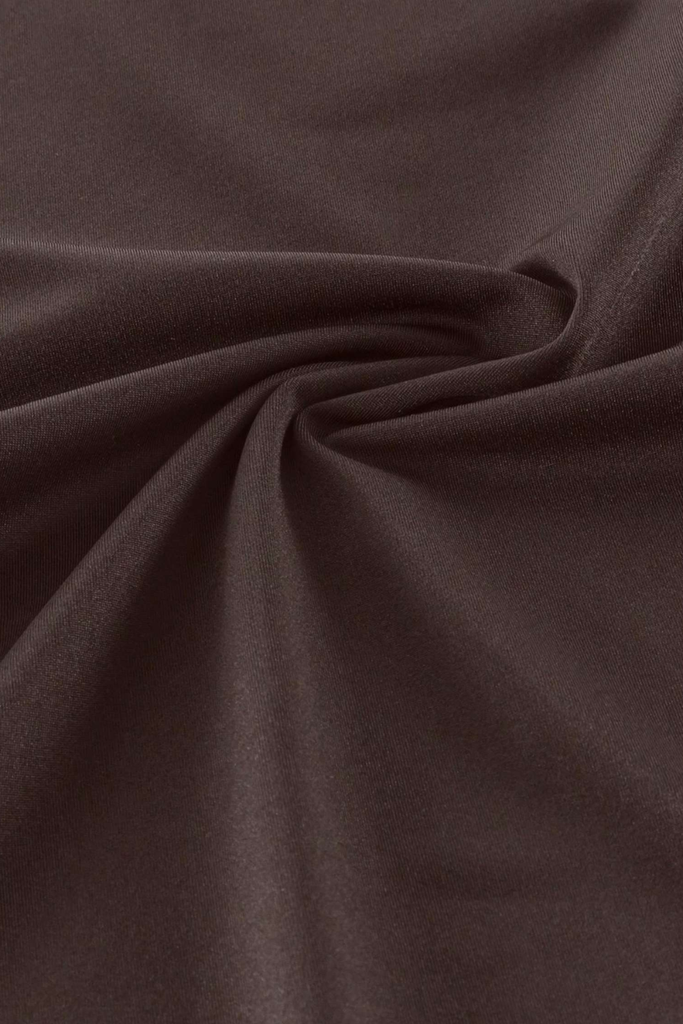 Mock Neck Stretch Longsleeve - Coffee Bean - bareen