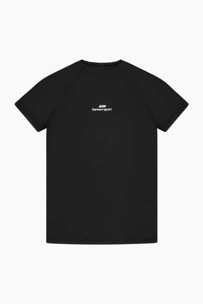 Mock Neck Stretch T-shirt - Black Onyx - Bareen