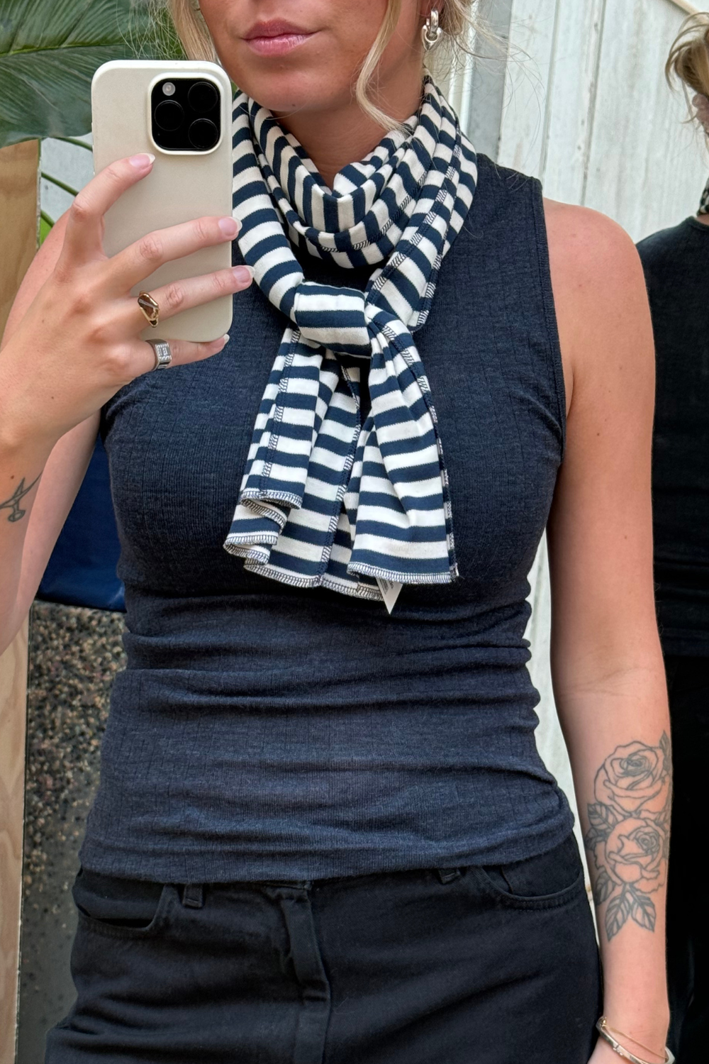 NPS Scarf Interlock 1 - Marine/Ecru - Nørgaard på Strøget