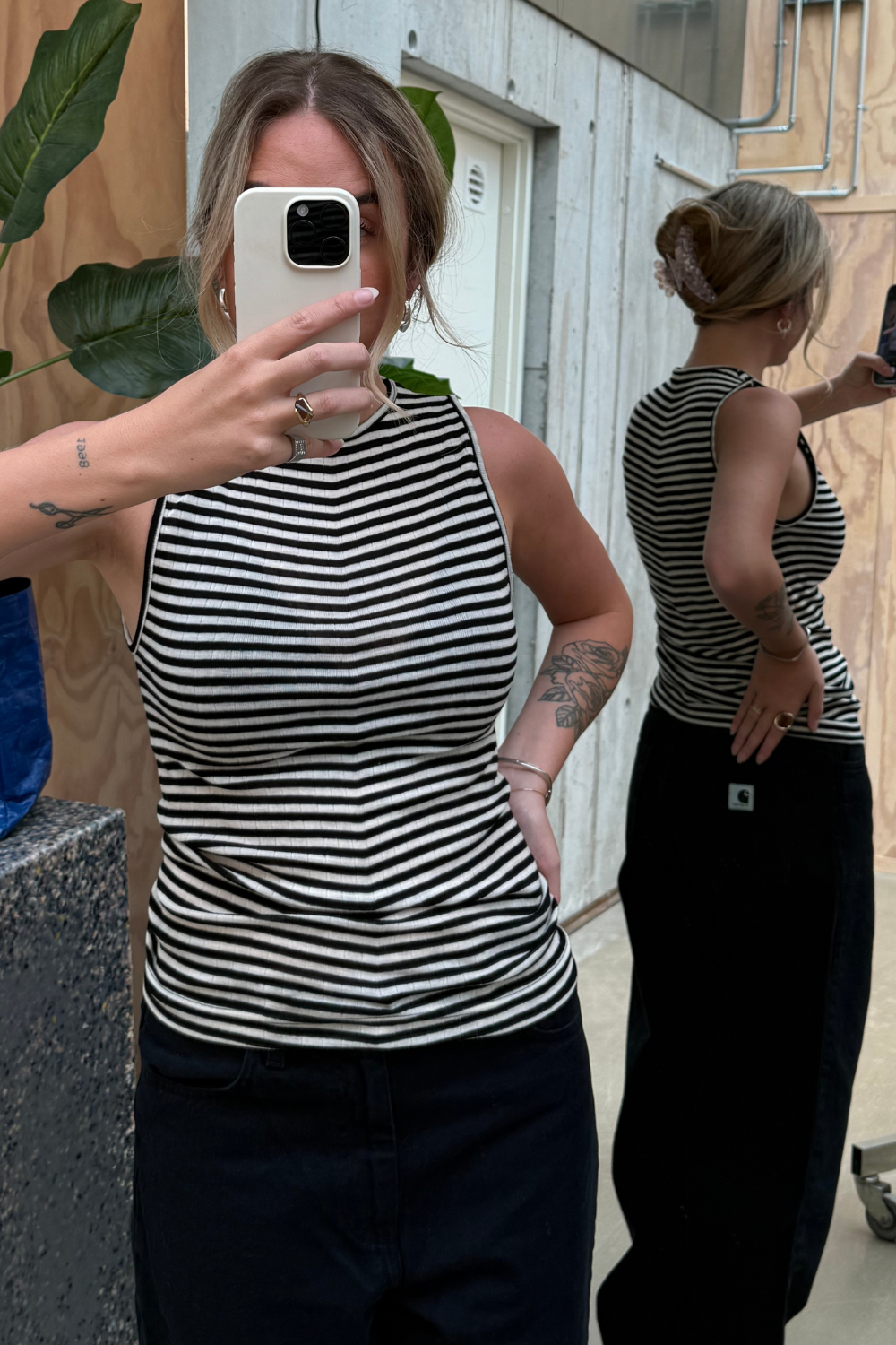 NPS Tank Top Wool - Black/ecru - Nørgaard på Strøget