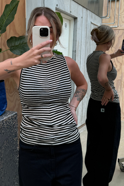 NPS Tank Top Wool - Black/ecru - Nørgaard på Strøget
