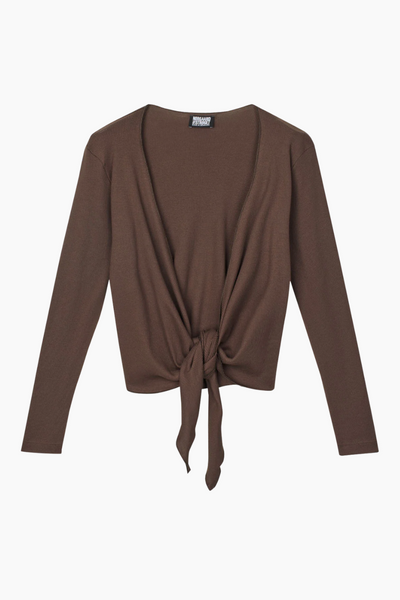 NPS Wrap Top Solid Colour - Brown - Nørgaard på Strøget