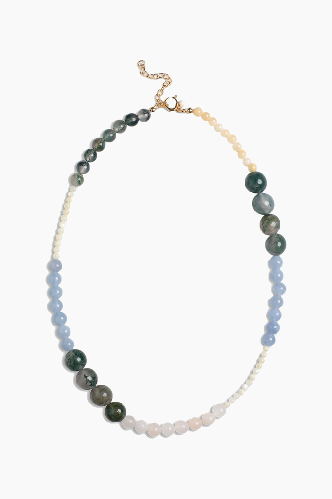 Necklace Carli - L. Yellow, Kaki Green, L. Blue and Peach - ENAMEL