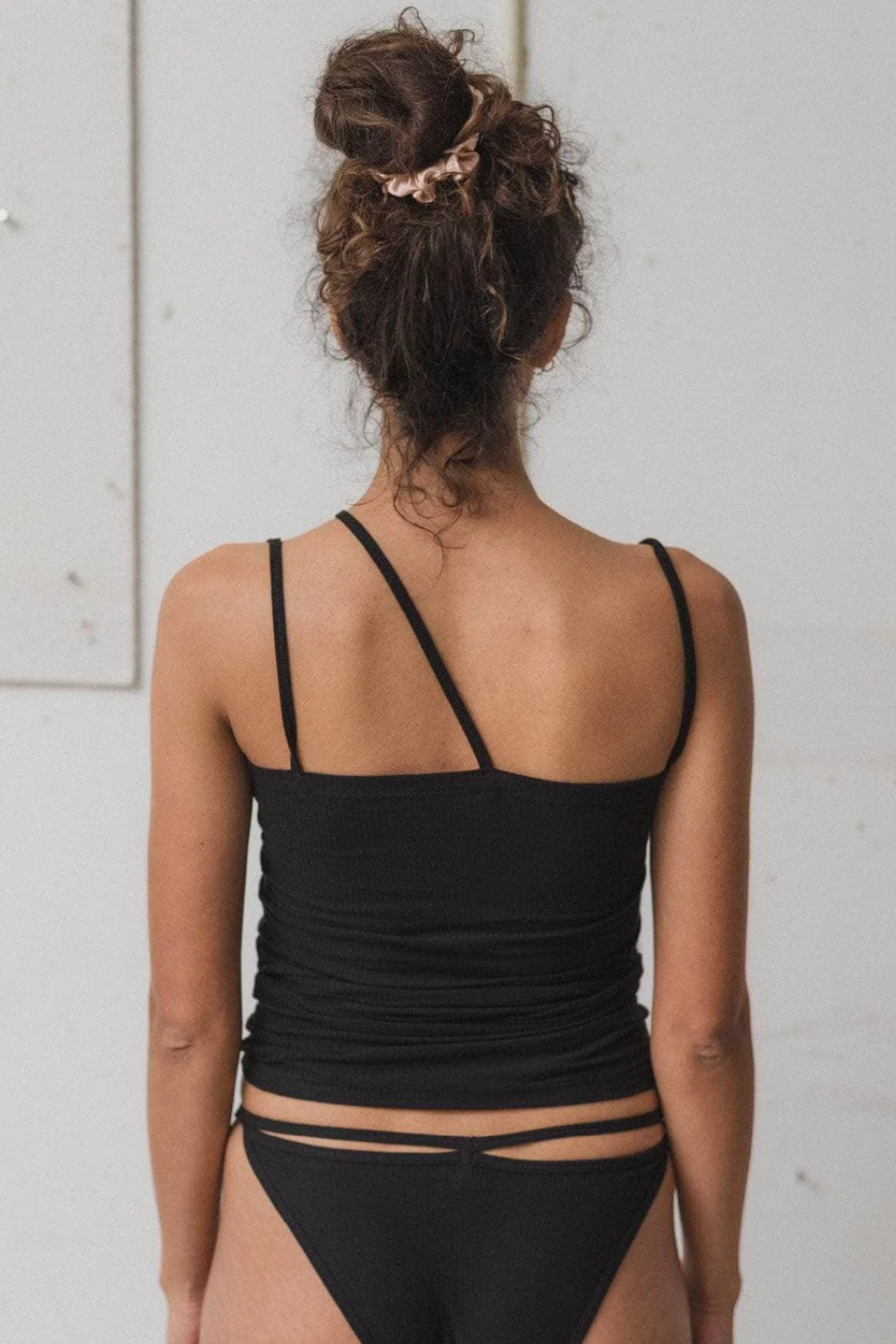 Nida Tank Cotton Rib - Black - Baserange-3