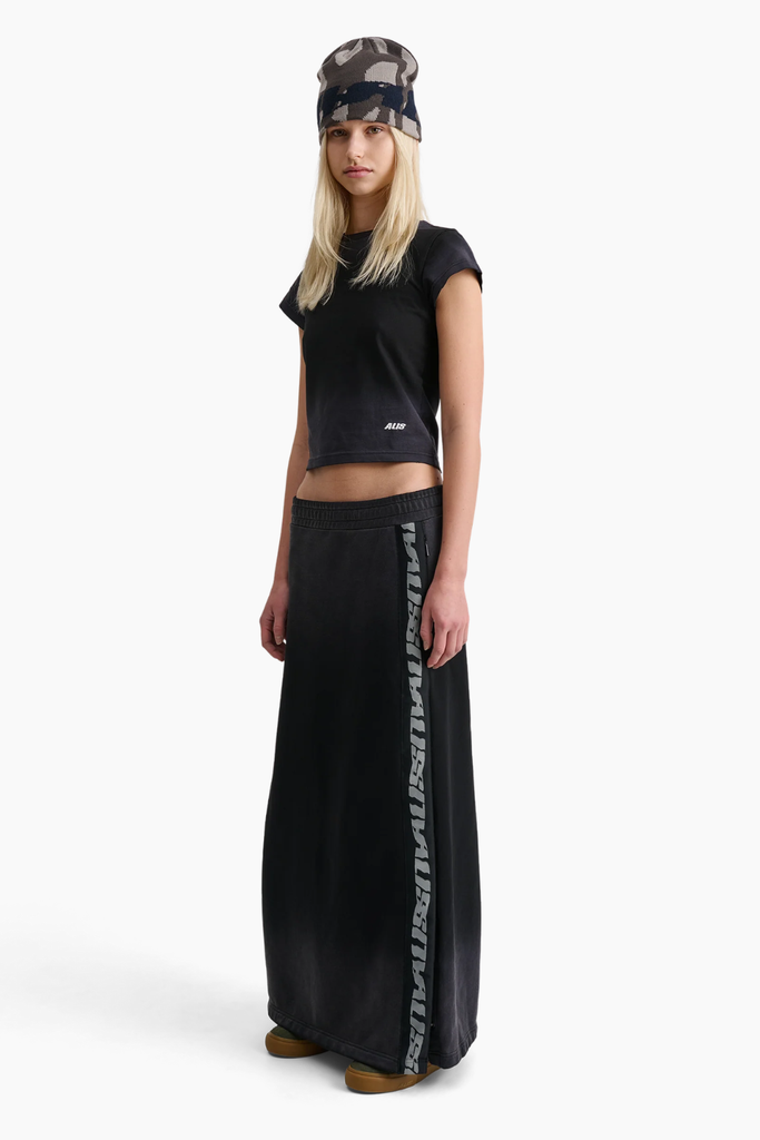 Nirah Long Jersey Skirt - Faded Black - ALIS