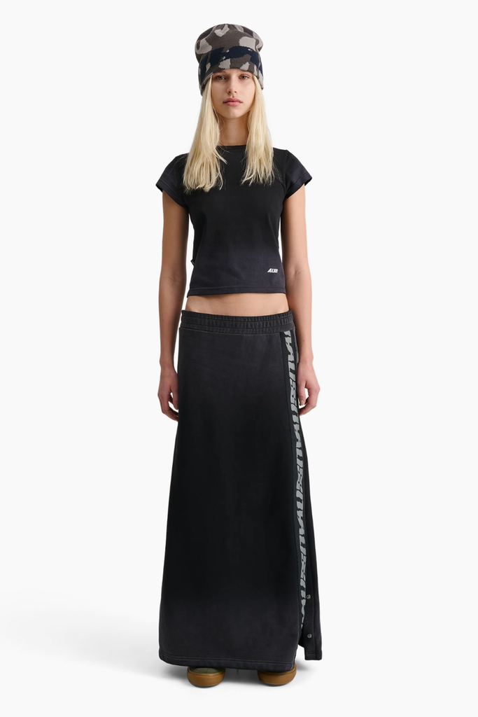 Nirah Long Jersey Skirt - Faded Black - ALIS