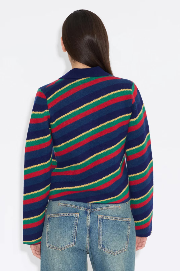 Nova Jacquard Polo Sweater - Red Mix - Holzweiler