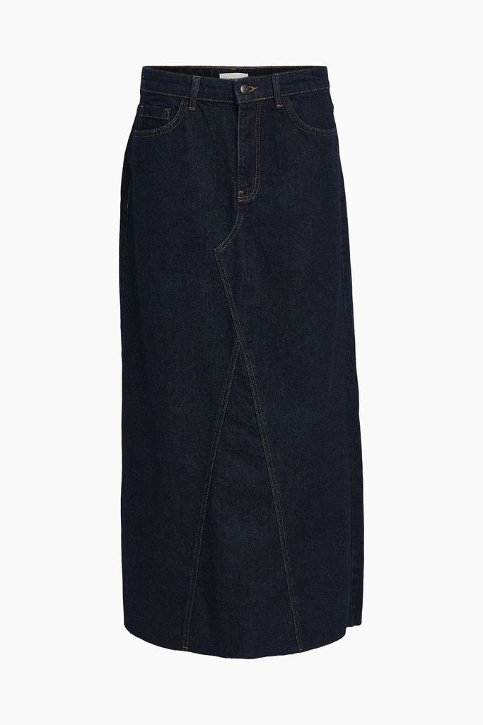 ObjHarlow Long Denim Skirt - Dark Blue Denim - Object