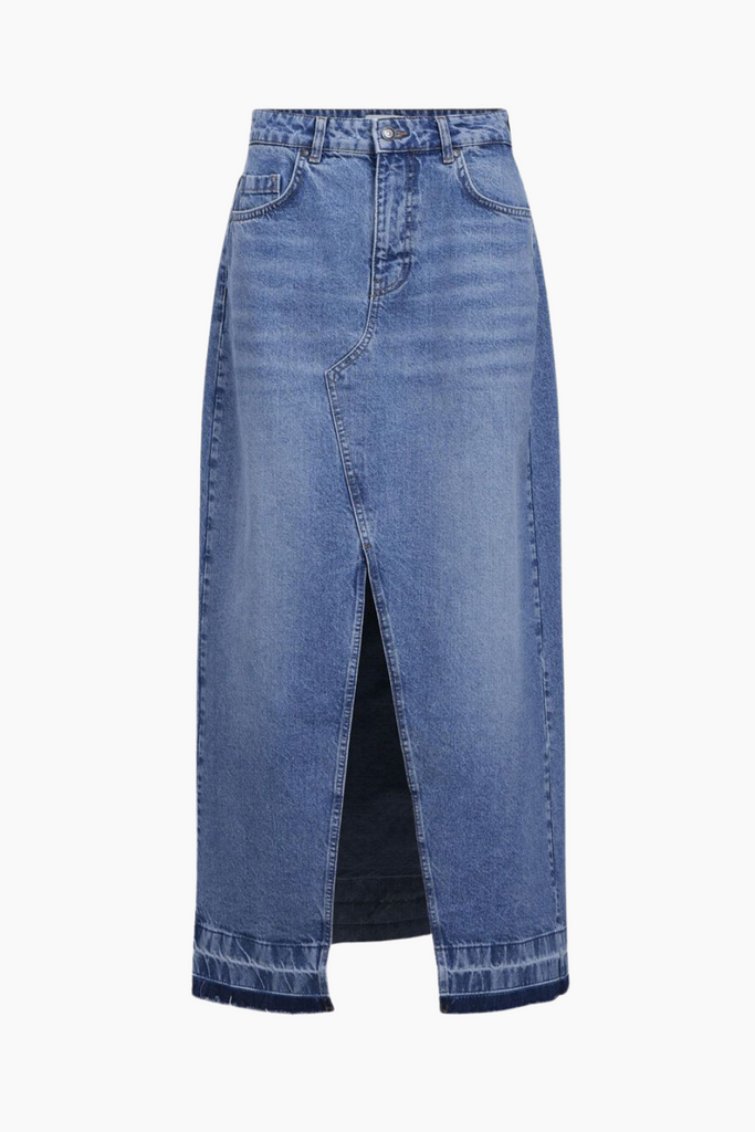 Objharper HW Denim Skirt - Medium Blue Denim - Object