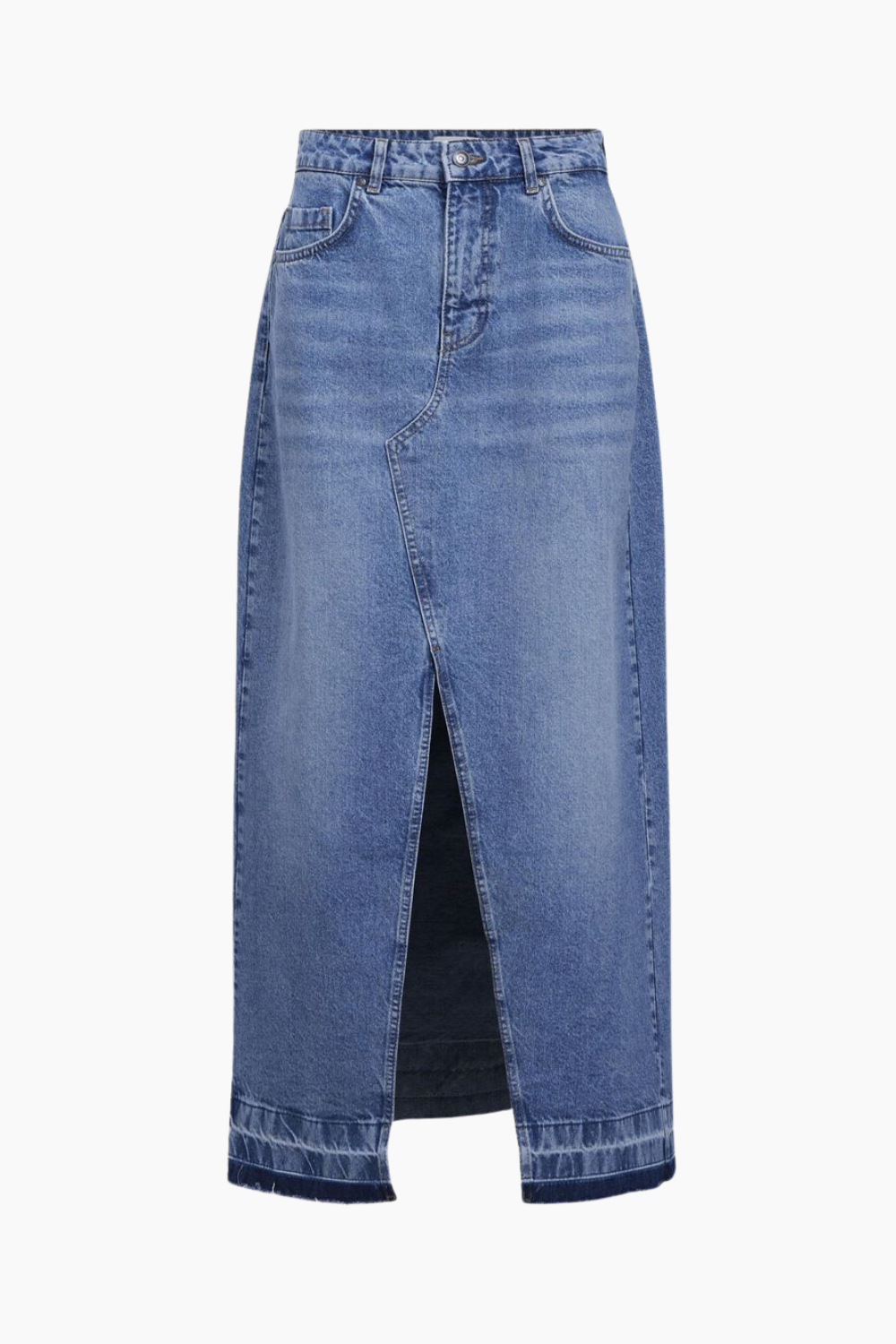 Objharper HW Denim Skirt - Medium Blue Denim - Object