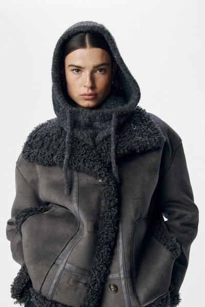 Objmilu Knit Balaclava - Dark Grey Melange - Object