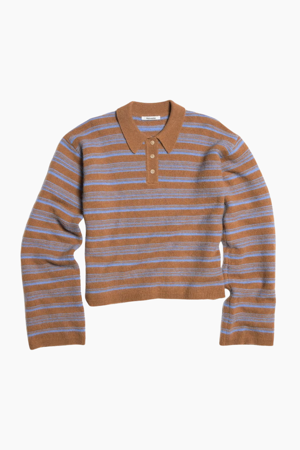 Olivia Wool Polo - Brown Stripe - Holzweiler