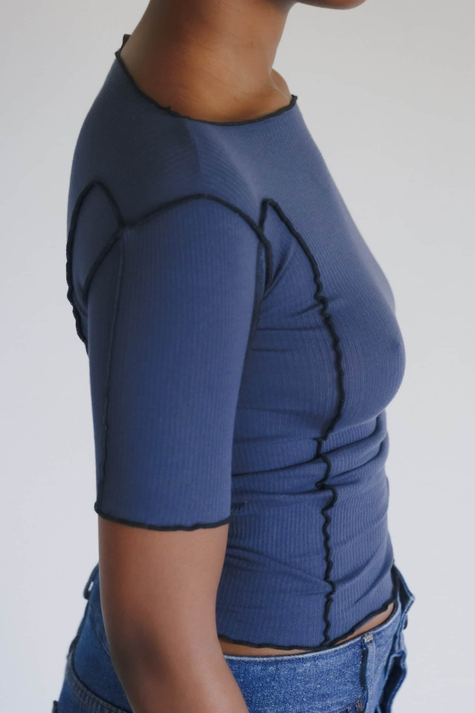 Omato 3/4 T-shirt - Preston Blue - Baserange