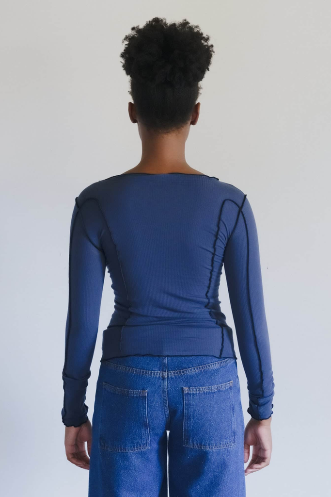 Omato Long Sleeve Tee - Preston Blue - Baserange