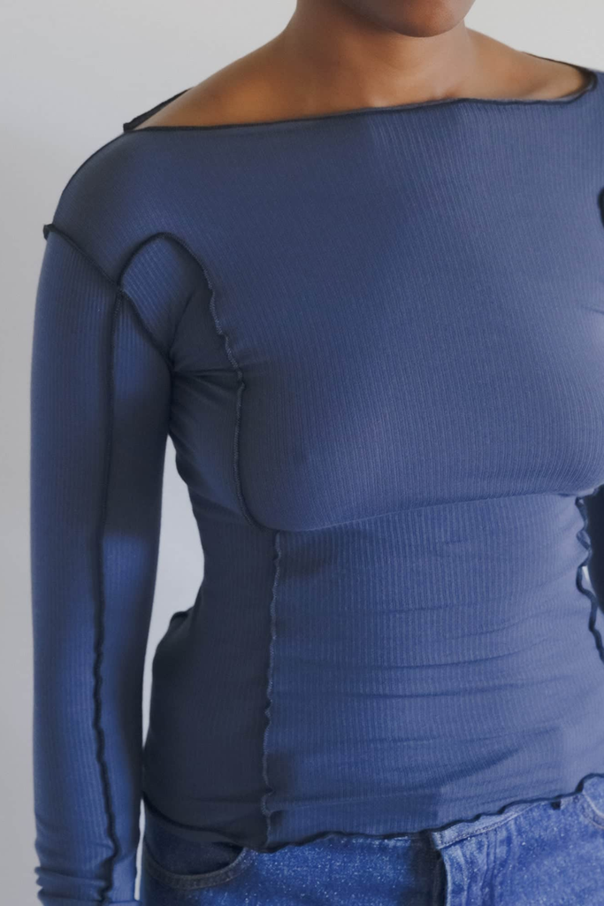 Omato Long Sleeve Tee - Preston Blue - Baserange