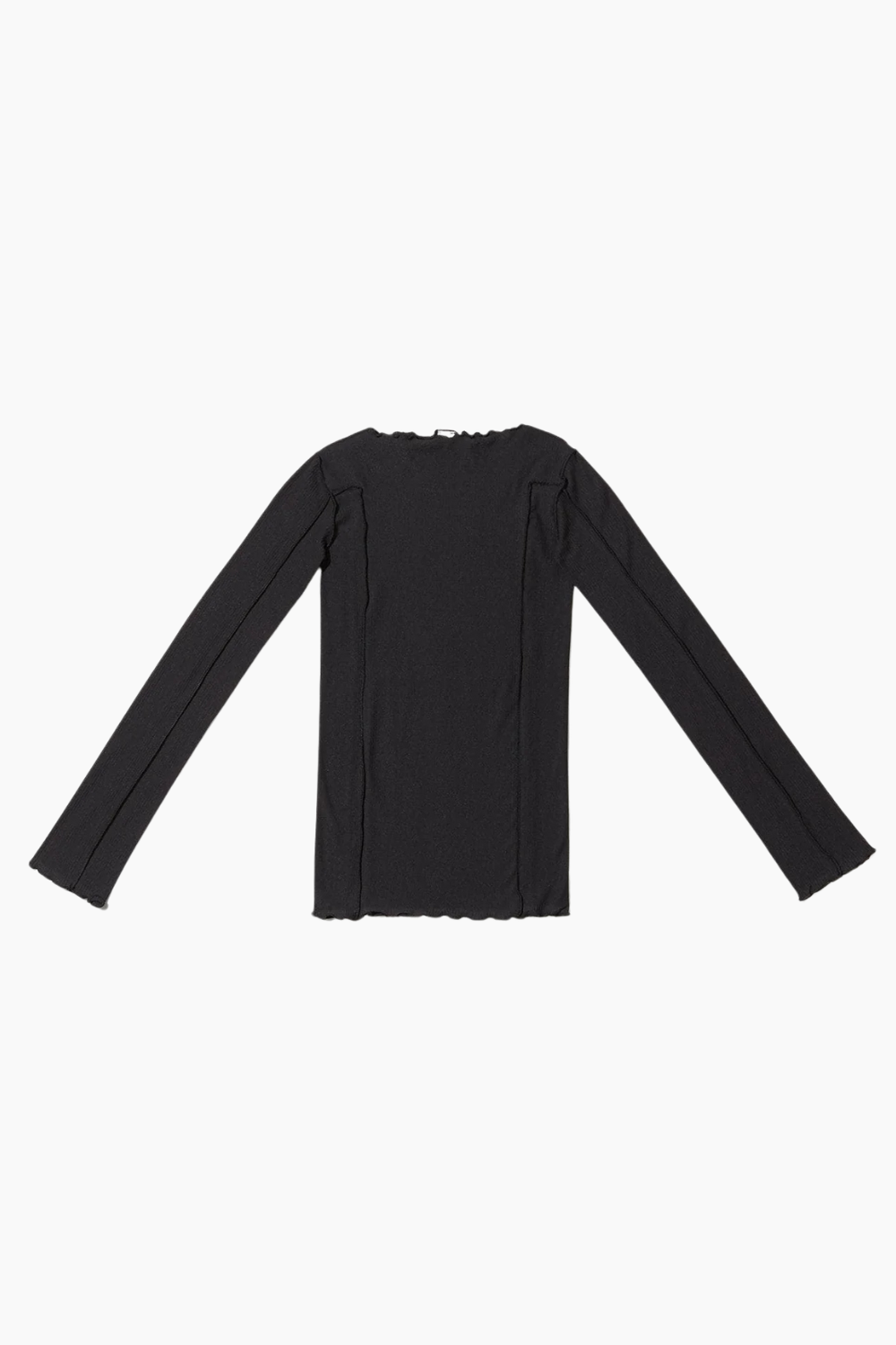 Omato Long Sleeve Tee Organic Cotton Rib - Black - Baserange-4