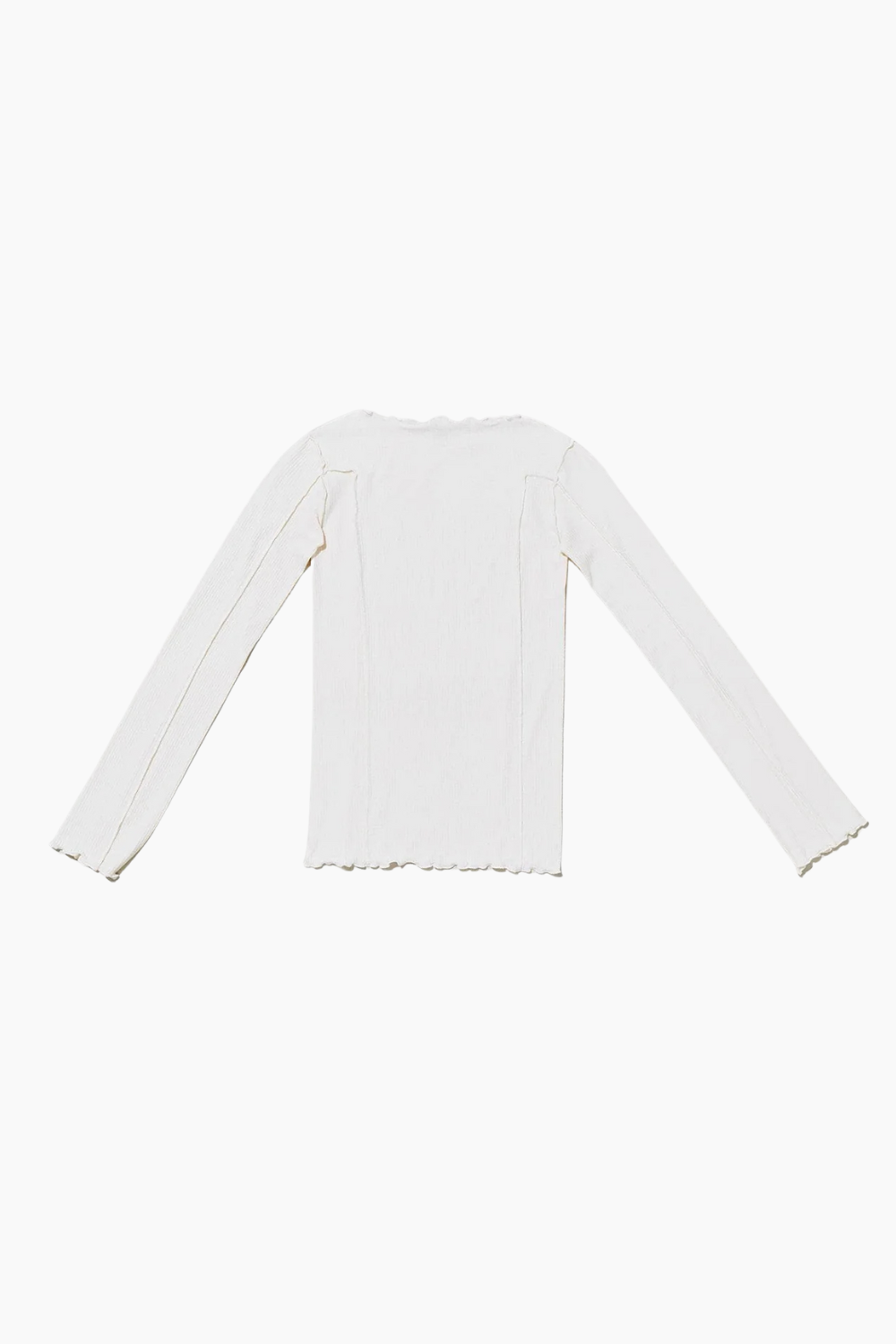 Omato Long Sleeve Tee Organic Cotton Rib - Off White - Baserange-4