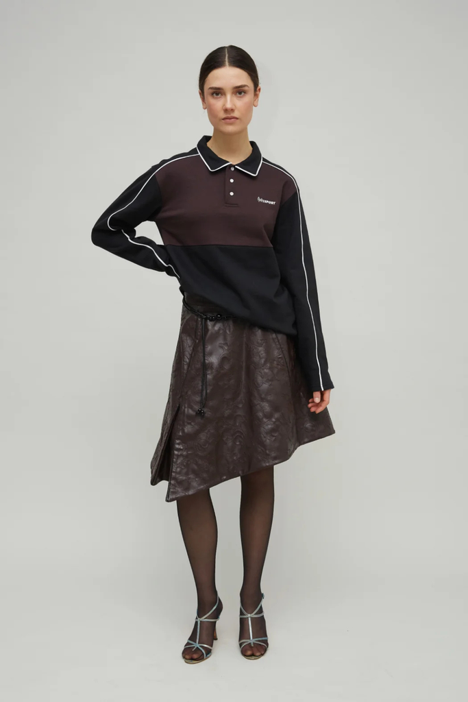 Nico Unisex Polo Sweater - Black/brown - OpéraSPORT