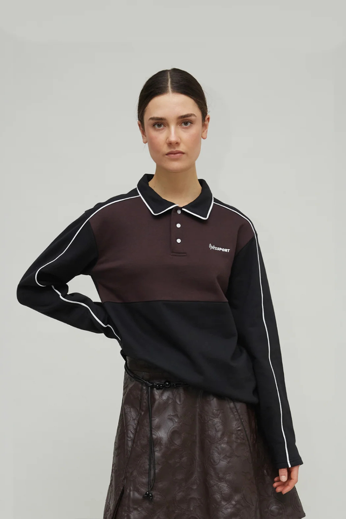 Nico Unisex Polo Sweater - Black/brown - OpéraSPORT