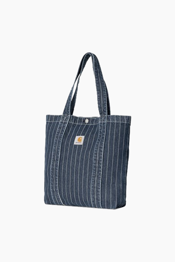 Orlean Tote Bag - Orlean Stripe, Black/White Stone Washed - Carhartt WIP