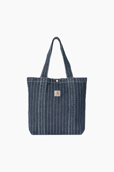 Orlean Tote Bag - Orlean Stripe, Black/White Stone Washed - Carhartt WIP