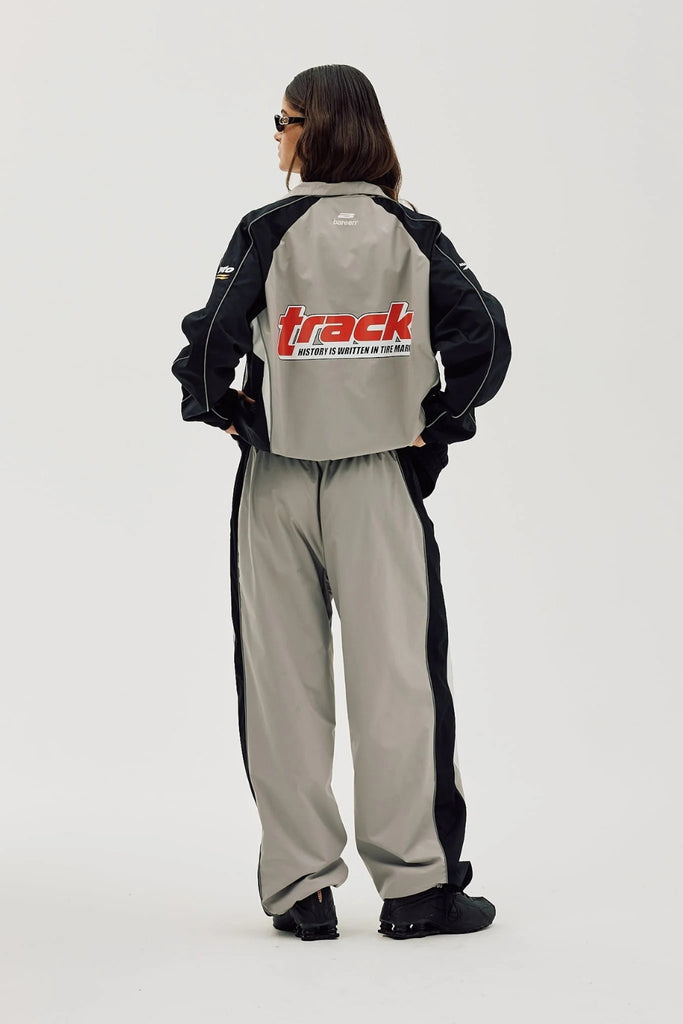 Oversize Track Jacket - Ghost Grey - bareen
