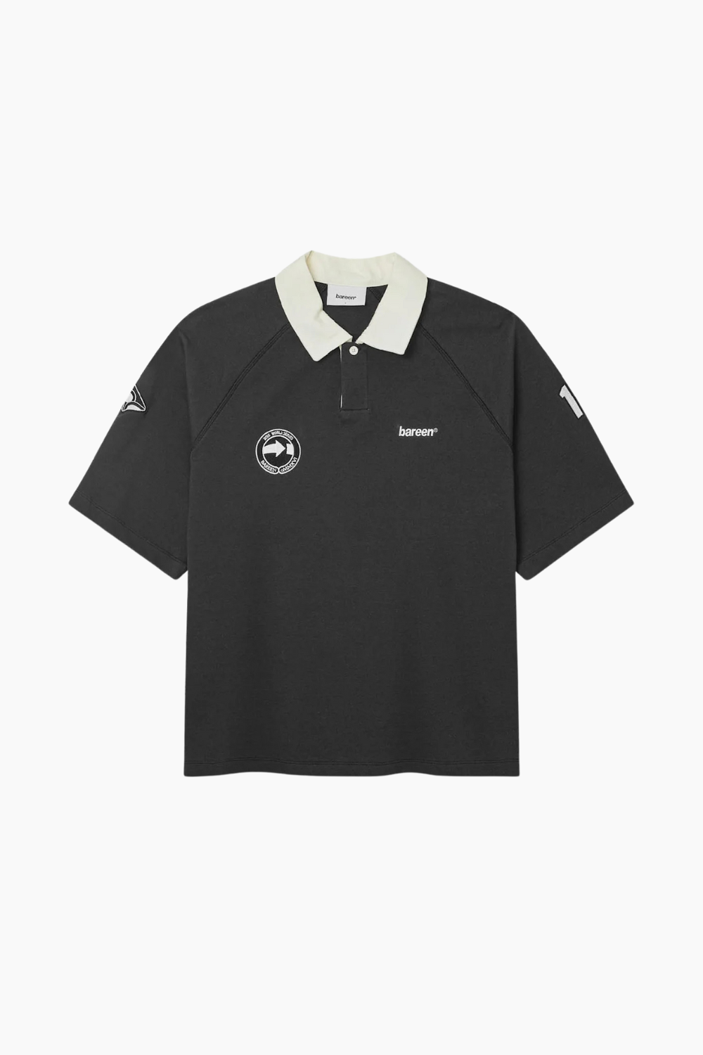 Oversized Polo Short Sleeve - Black - bareen