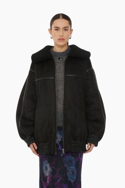 Oversized Bomber Jacket - Black - ROTATE