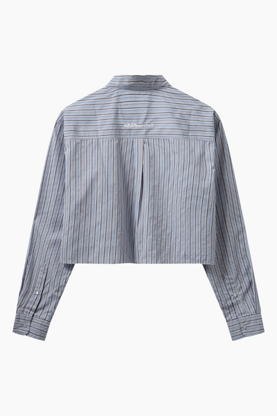 PJ Cropped Shirt - Blue Stripe - H2O Fagerholt-1