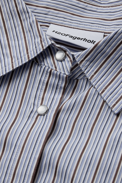 PJ Cropped Shirt - Blue Stripe - H2O Fagerholt-2