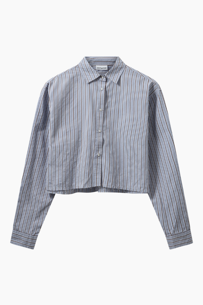 PJ Cropped Shirt - Blue Stripe - H2O Fagerholt