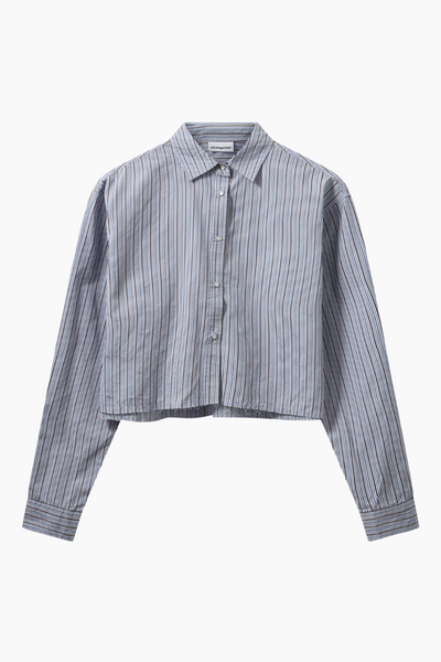 PJ Cropped Shirt - Blue Stripe - H2O Fagerholt