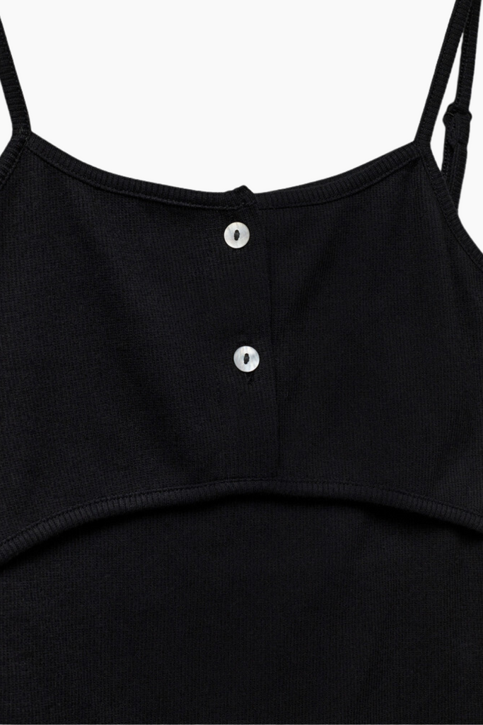 Bella-BL Strap Top - Black - Blanche