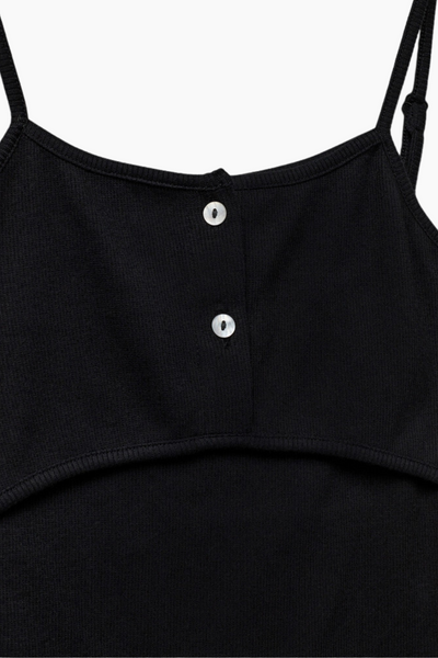 Bella-BL Strap Top - Black - Blanche