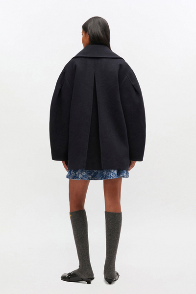 Peacoat Wool Midi Coat W0803 - Sky Captain - GANNI