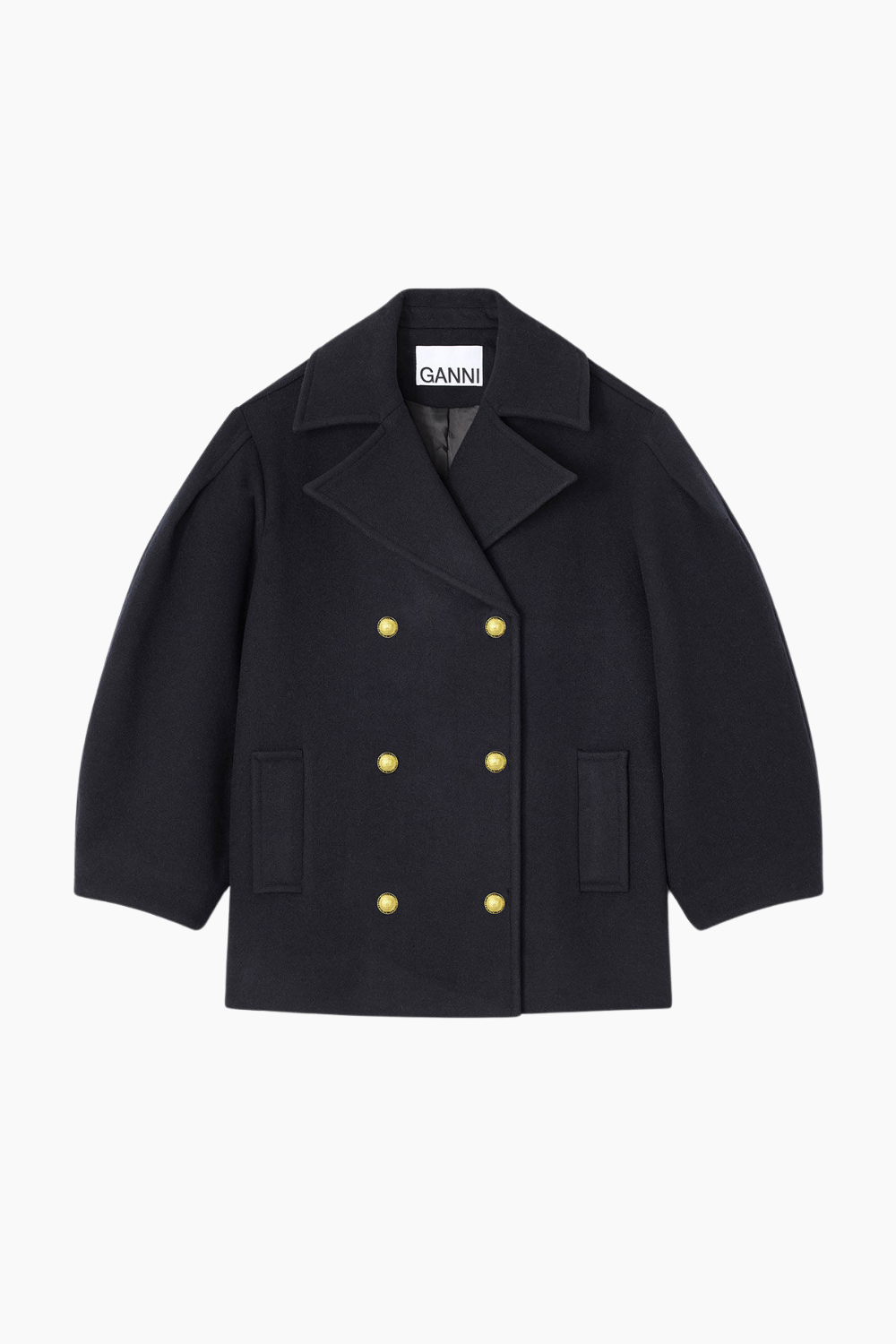 Peacoat Wool Midi Coat W0803 - Sky Captain - GANNI