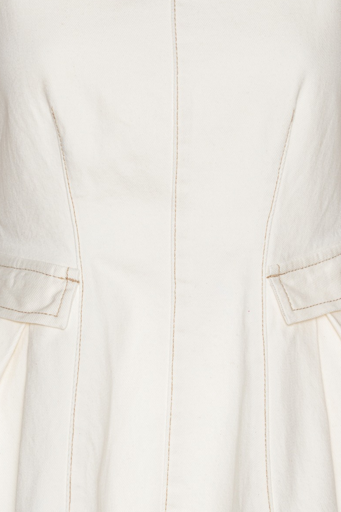 Peplum Denim Top - Raw White Denim - Rotate