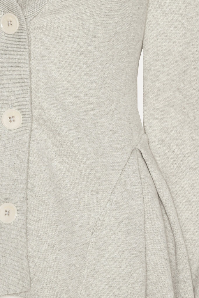 Peplum Knit Cardigan - Pumice Stone - Rotate