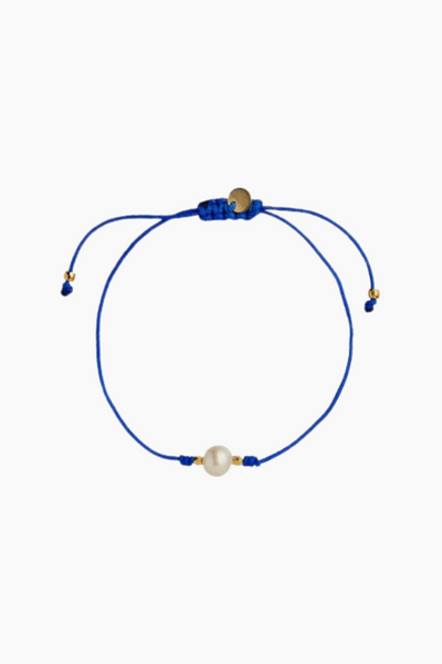 Petit Pearl Berrie Bracelet - Electric Blue Ribbon - Stine A