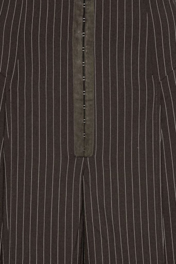 Pinstripe Wide Leg Pants - Chicory Coffee Comb - Rotate